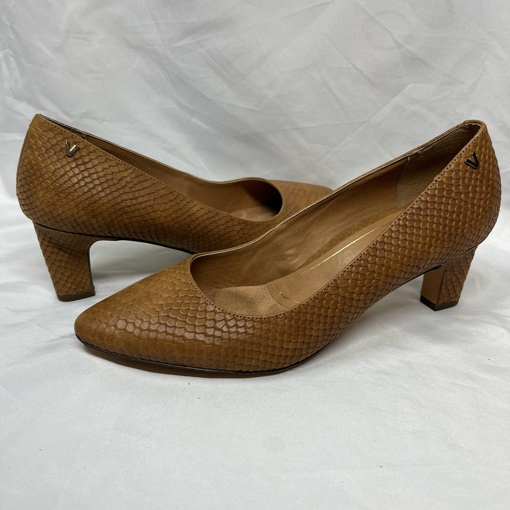 Vionic Heels Madison Mia Brown Leather Snakeskin Women’s Size 8.5 - Picture 2 of 14
